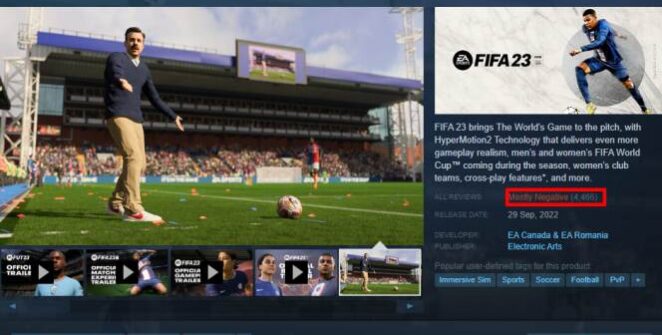 La date de sortie de Fifa 23 est arrivée hier, et il semble que personne ne soit content - du moins sur Steam.